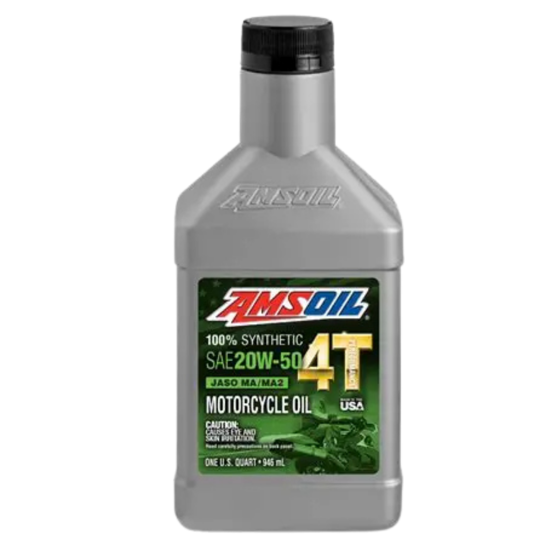 Amsoil Aceite de motocicleta 20W-50 4T 100% SYNTHETIC PERFORMANCE 1 Cuarto - 946 ml.