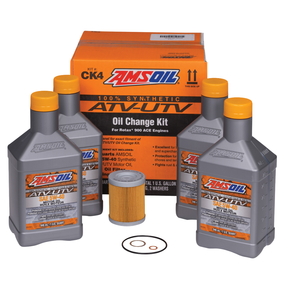 Amsoil Kit ATV/UTV AMSOIL para Vehículos Can-Am® CK4 - 4 Cuartos SAE 5W-40 con Filtro, Junta Tórica y Arandelas 1 Paquete